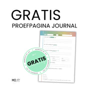 Gratis proefpagina van het MO‑JoY Journal – voorbeeld van schrijfoefeningen