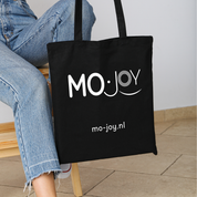 MO-JoY zwarte katoenen tas, tote met comfortabele lange hengsels voor schouderdraagcomfort - A4 - lichtgewicht en stijlvol om altijd bij te hebben